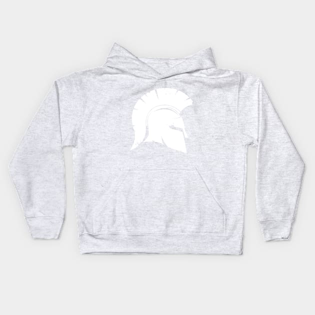 Spartan Greek Helmet Kids Hoodie by AgemaApparel